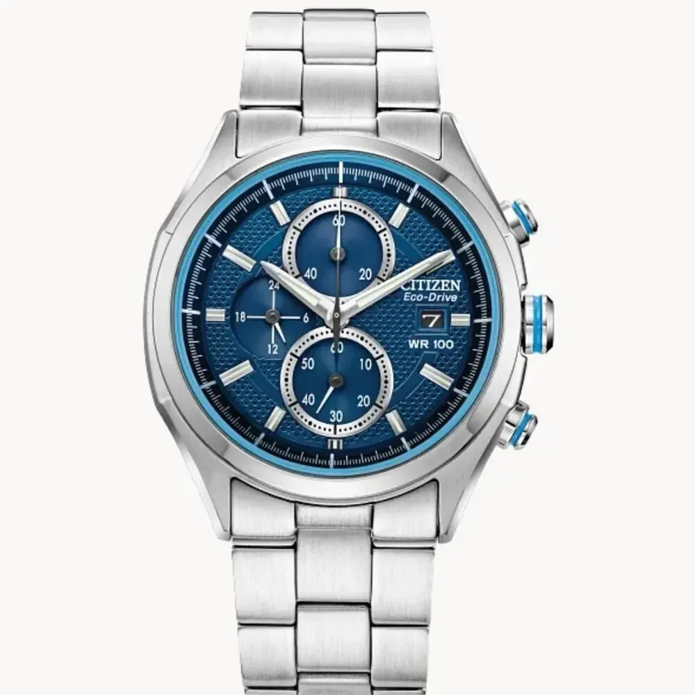 Citizen Eco-Drive Blue Chronograph Watch CA0430-54M